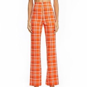Tailored Orange Plaid Pants